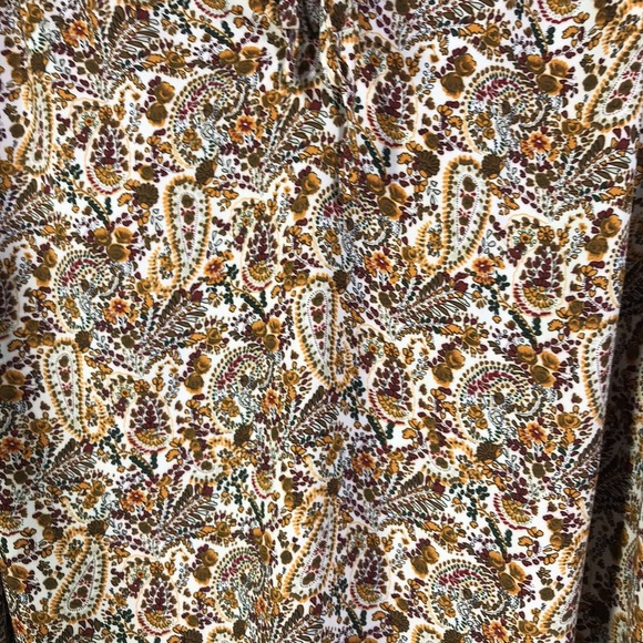Jones & Co Paisley Blouse Women's 1X Ruffle Collar Keyhole Long Sleeve Business - Picture 7 of 12